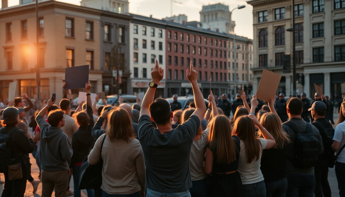 Shooting incident sparks protests in city center