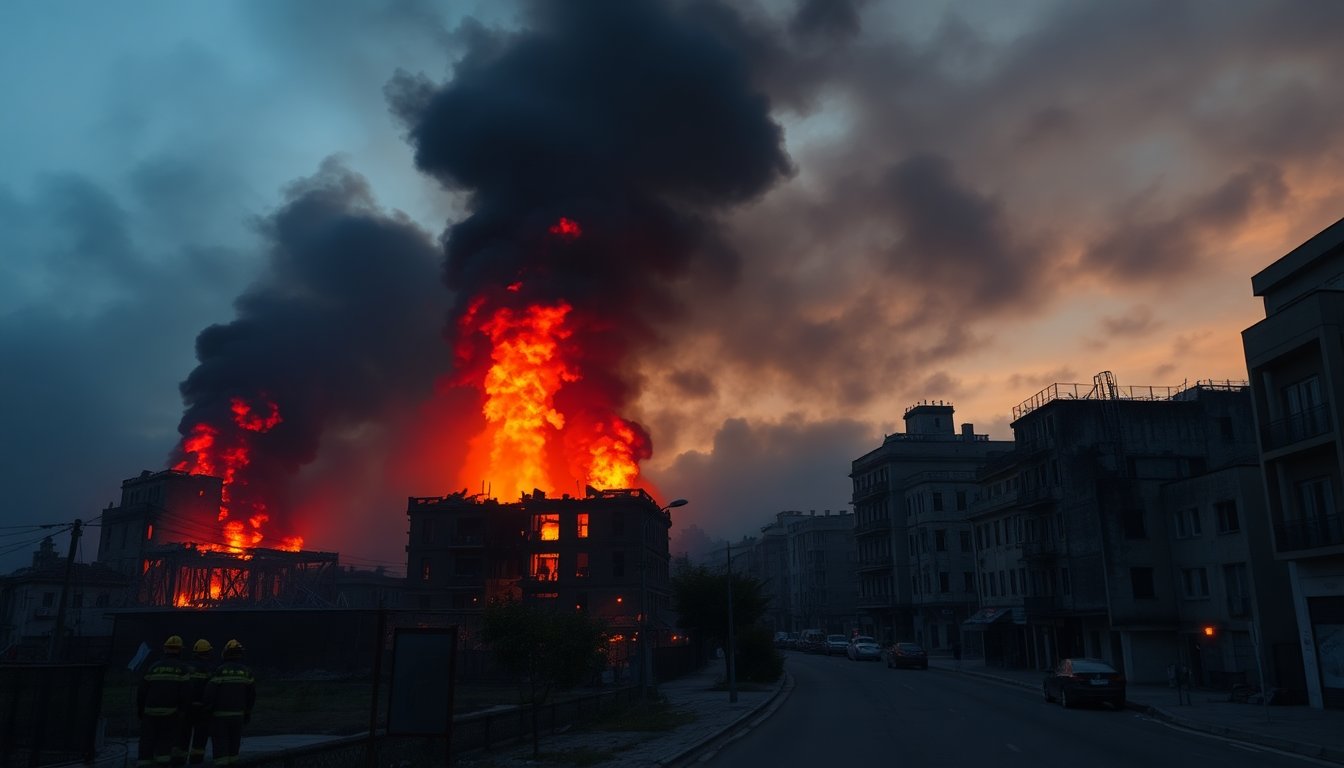 Significant fire incident in city center causes widespread panic