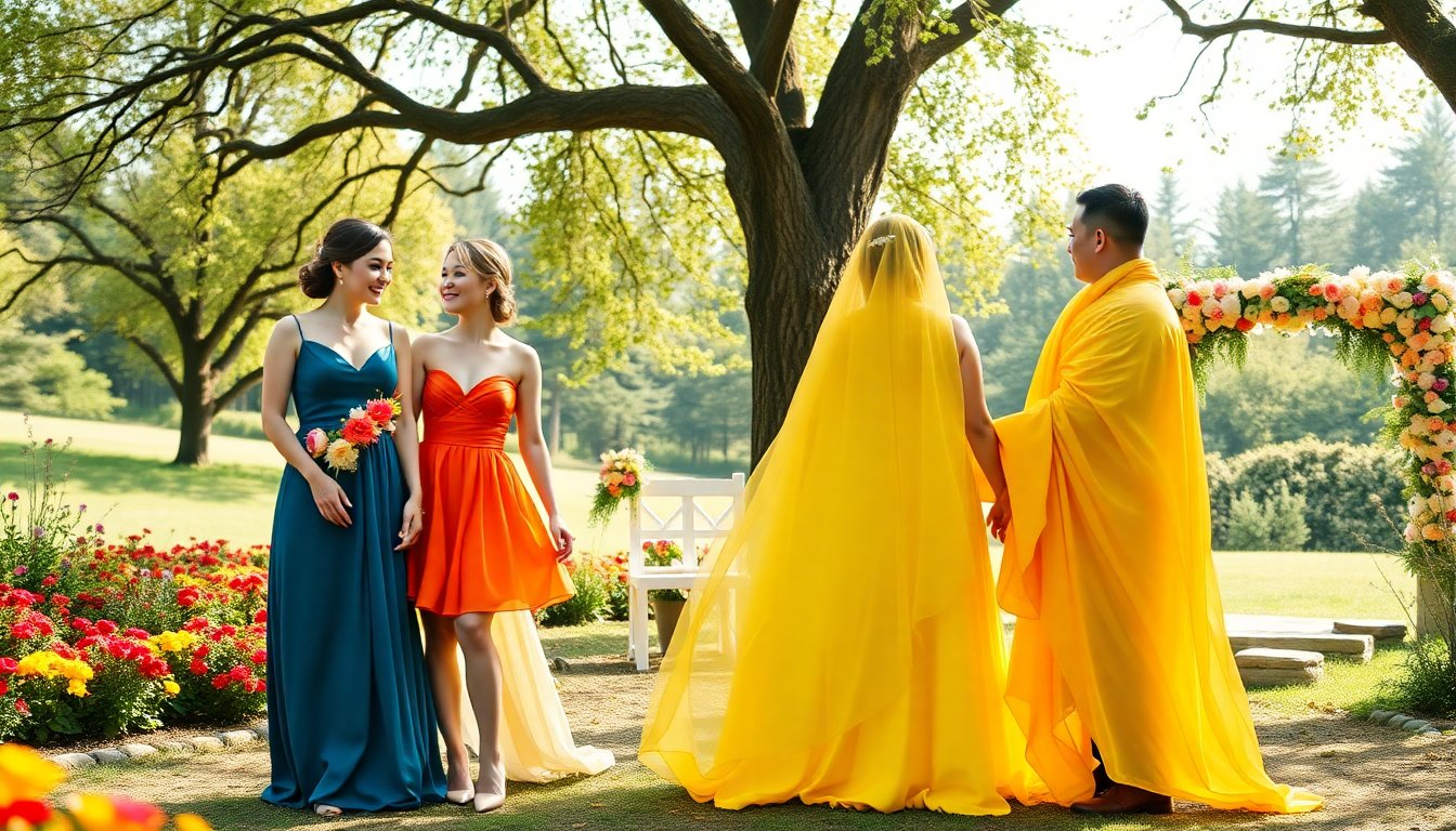 Vibrant Wedding Attire: Couples Showcase Their Unique Colorful Choices