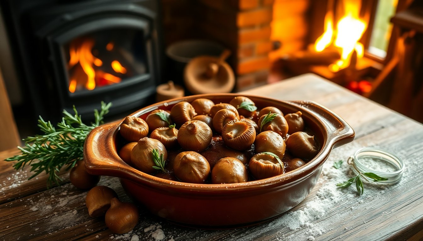 Discover the perfect autumn dish: chestnuts and mushrooms
