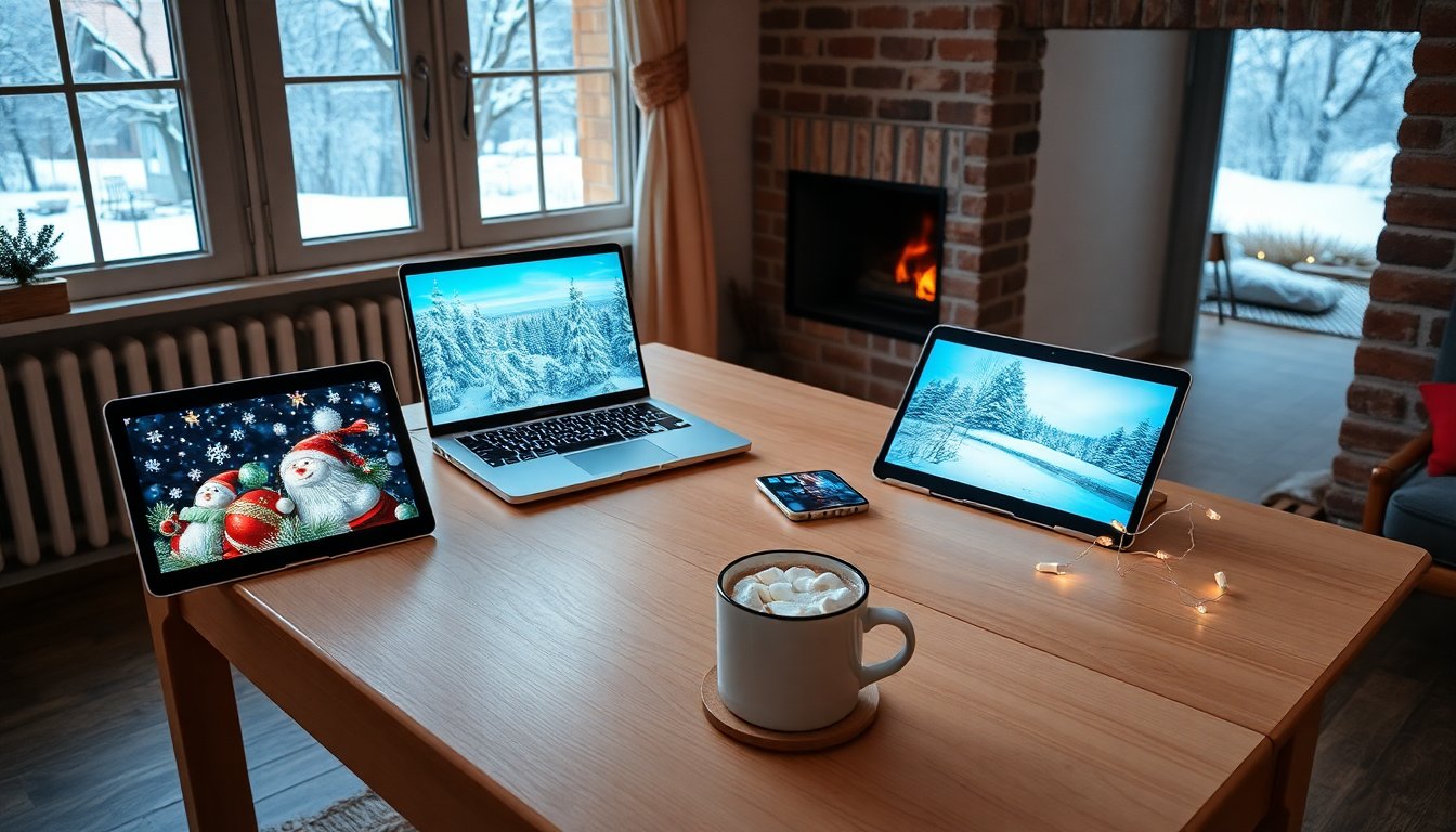 Download your free holiday-themed tech wallpapers
