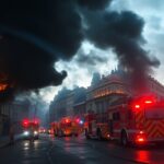 fire engulfs buildings in downtown causing mass evacuations 1768071201