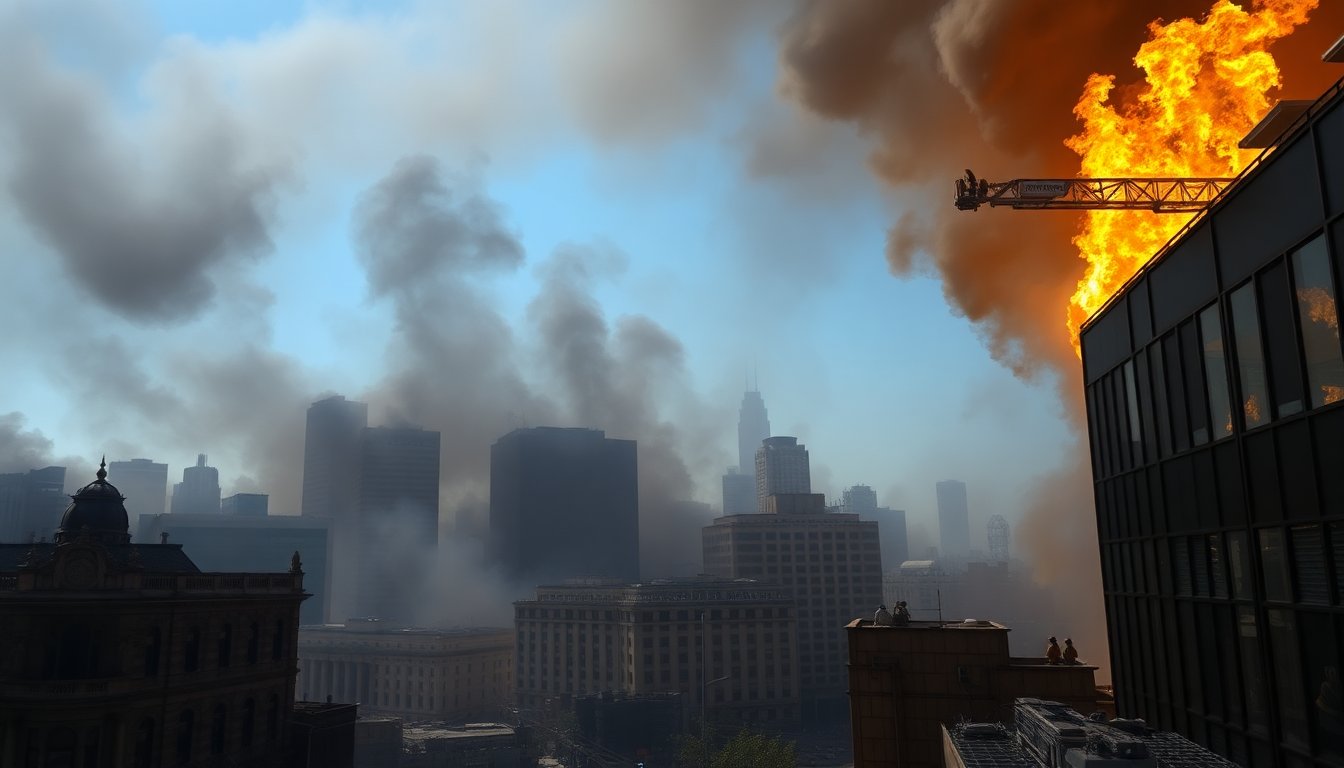 Fire engulfs multiple buildings in downtown Los Angeles