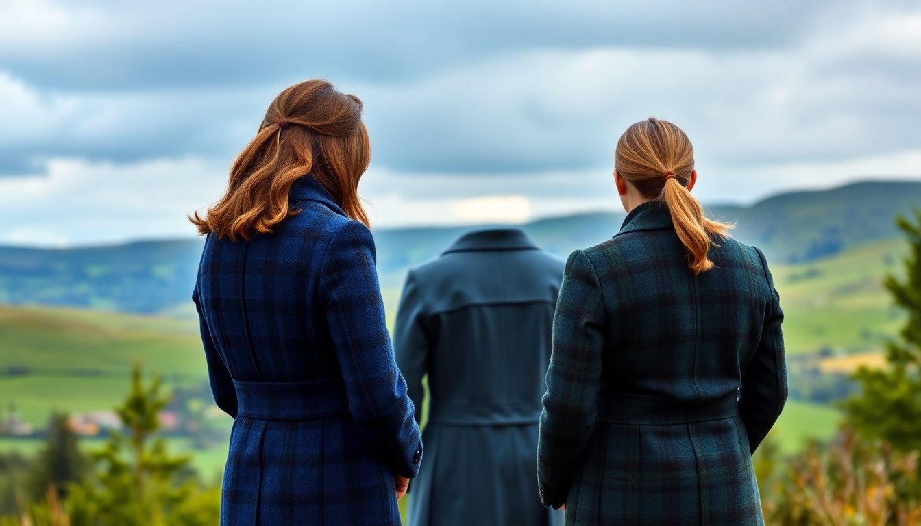 Kate Middleton Stuns in Elegant Blue Tartan Coat During Scotland Visit