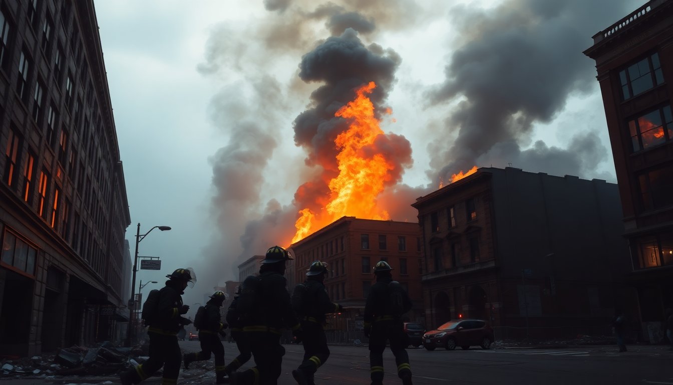 Major fire breaks out in downtown area causing widespread damage