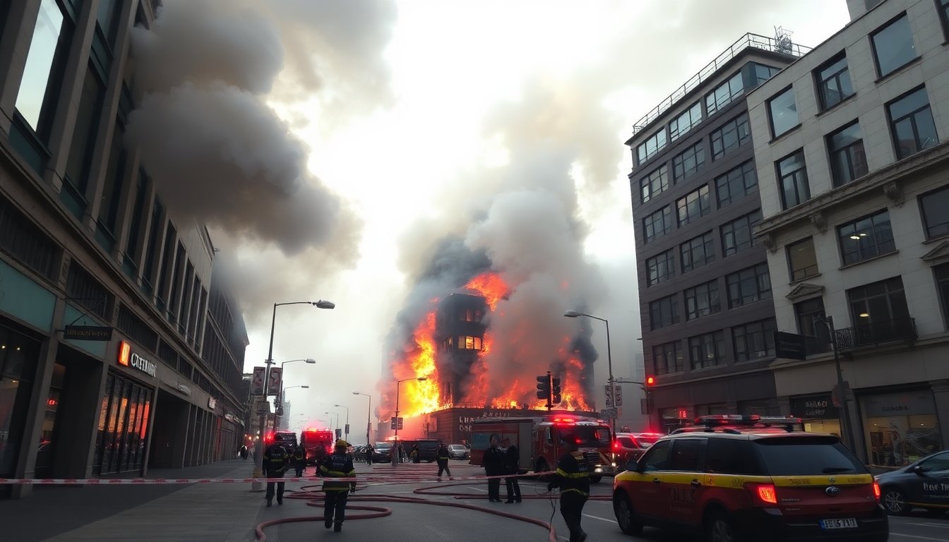 Urgent: significant fire breaks out in city center