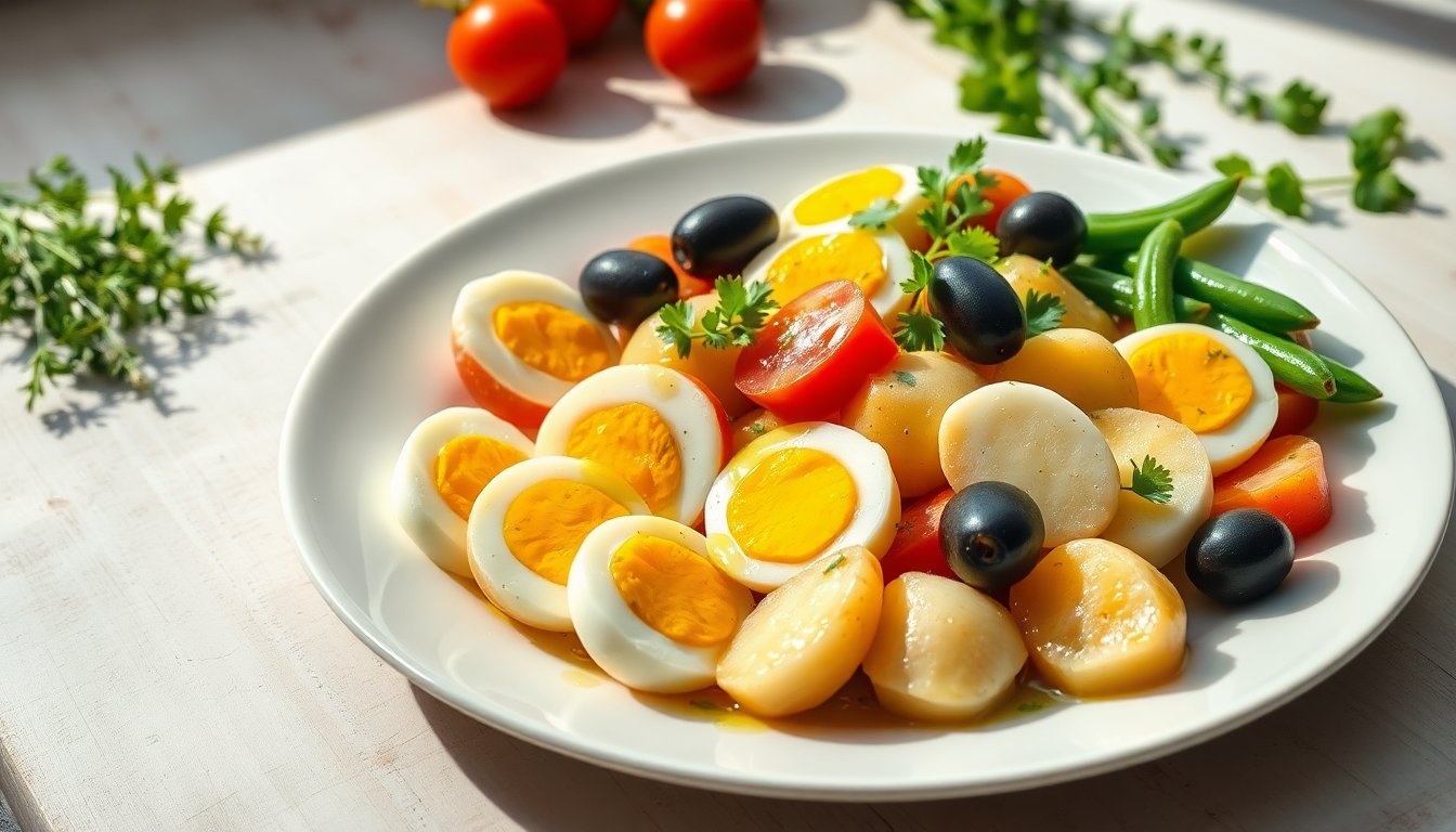 Delicious nicoise potato salad recipe for a hearty meal