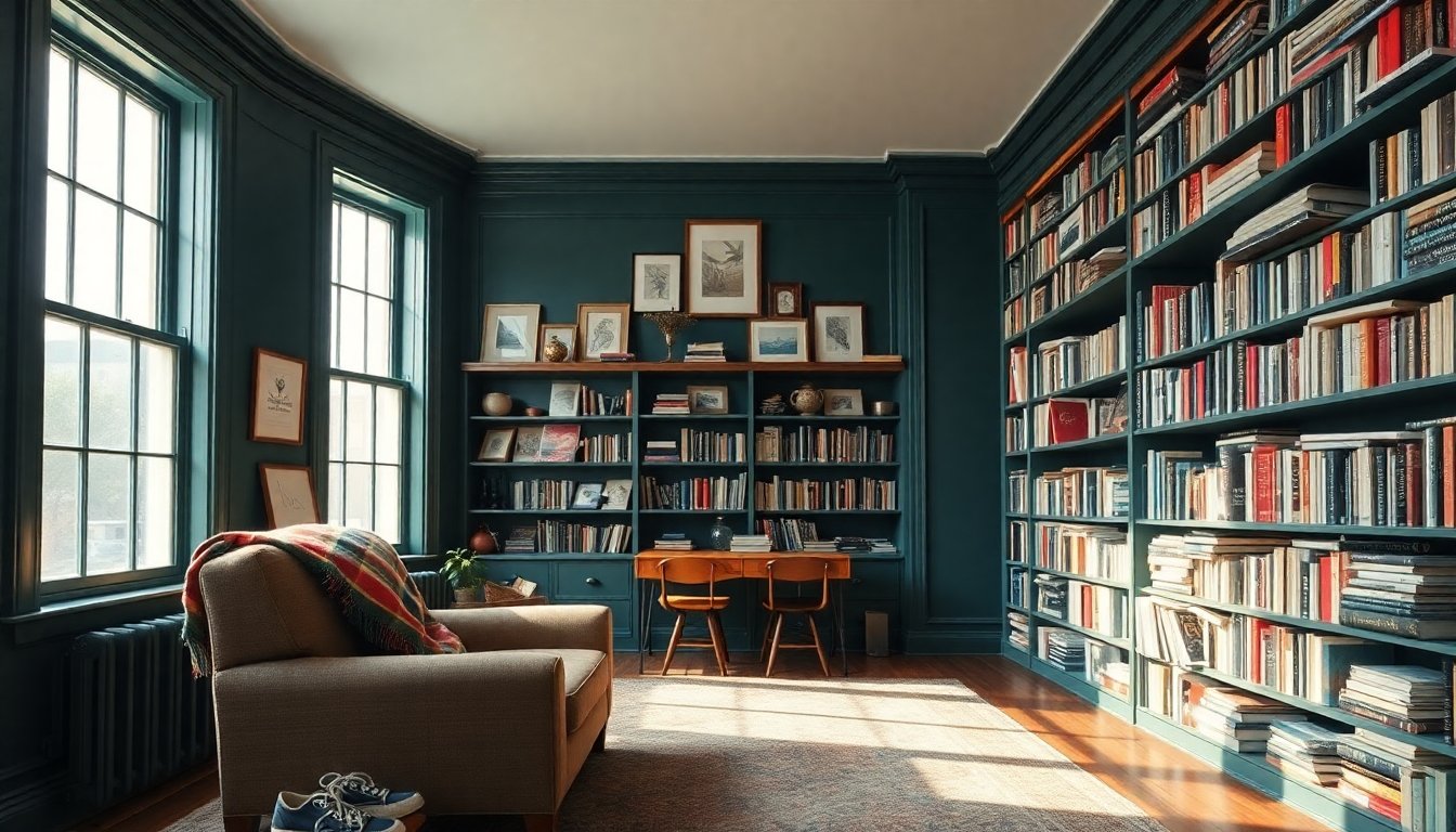 Inside Alison Piepmeyer’s book-filled Brooklyn brownstone with dramatic paint