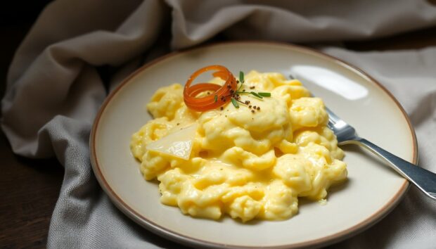 perfect soft scrambled eggs with shallots and comte for breakfast 1771506320