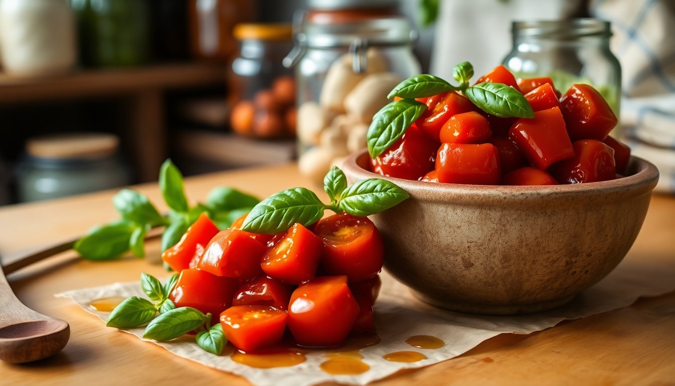 Fermented tomato confit: a terroir-rich recipe with filiera corta basil