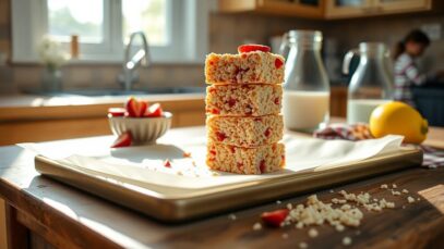 Easy strawberry-lemon Rice Krispies bars for gluten-free crowds