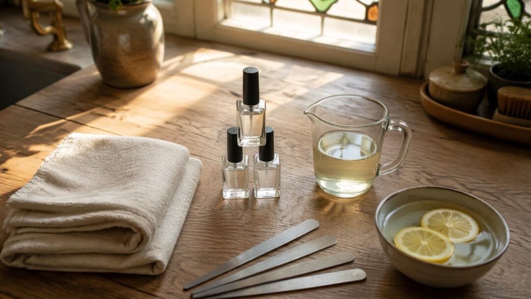 Achieving beautiful naked manicure at home with simple steps