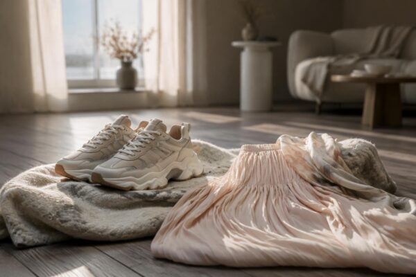 Making bulky sneakers feel sleek and feminine