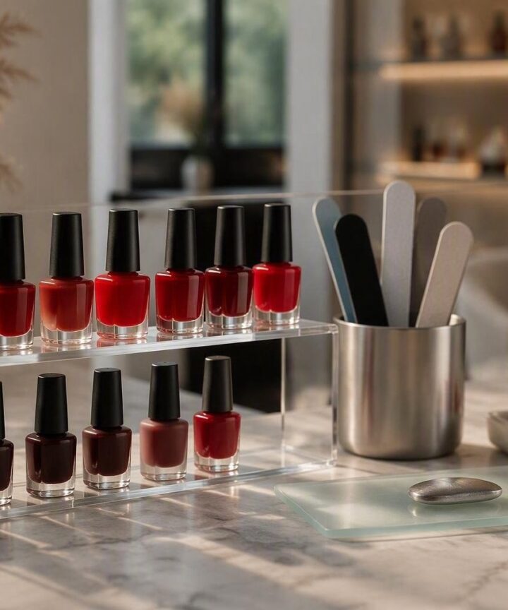 Tomato red nails tutorial: shape, shades and skin-tone match