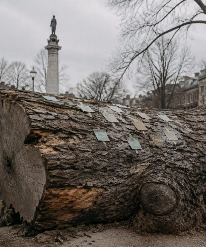 Washington's Dupont Circle tree stump transformed into memorial after storm
