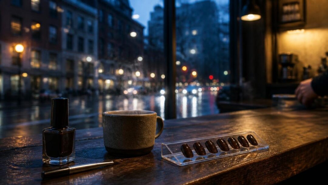 Cafe-inspired espresso manicure