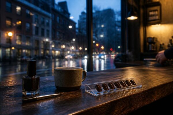 Cafe-inspired espresso manicure
