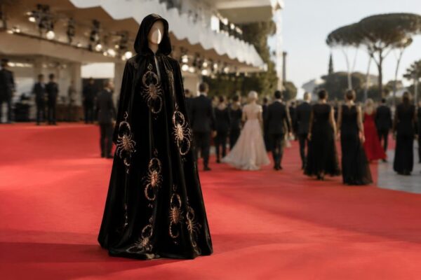 Kris Jenner debuts Elizabeth Taylor’s scorpio cape at Rome premiere