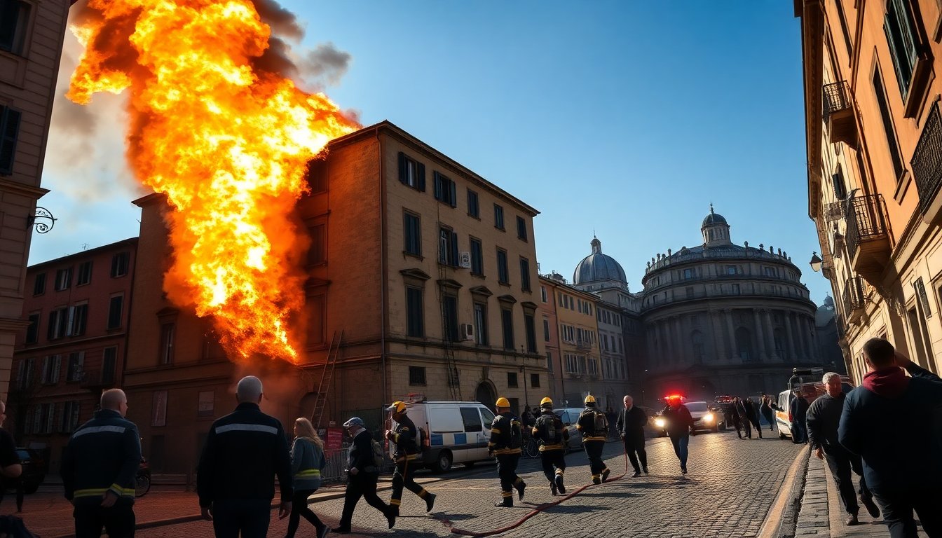 Incendio a Roma: evacuazione di oltre 100 persone