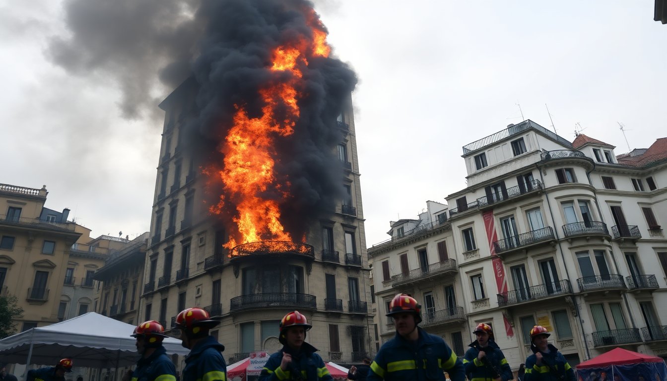 Incendio a Roma: palazzo in fiamme, evacuazioni in corso