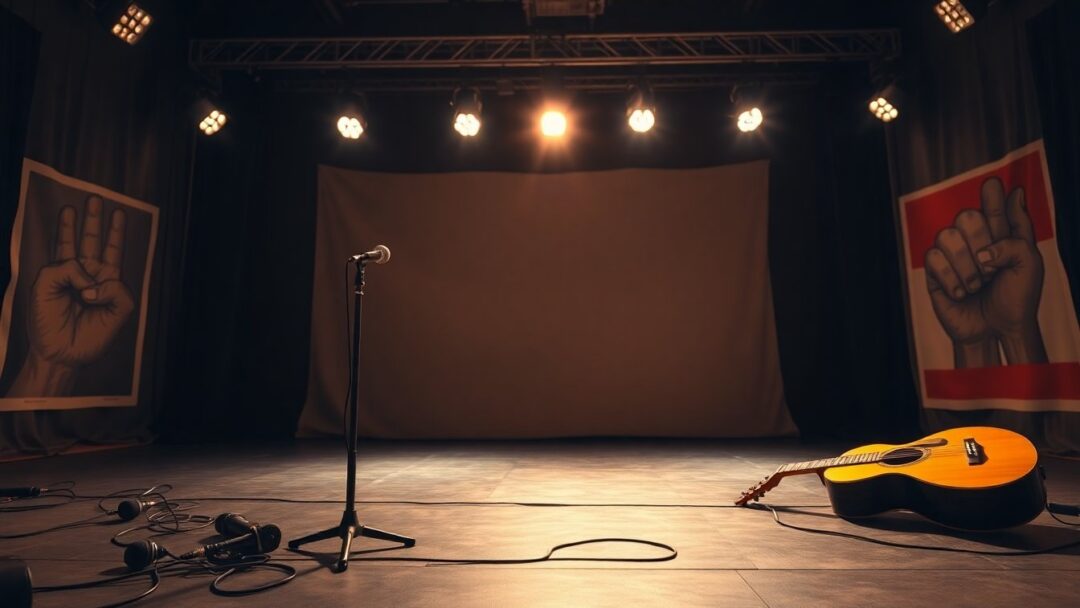 Leggere i messaggi politici dal palco durante un concerto