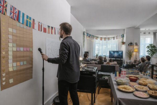 Come organizzare un party Eurovision a casa con scorecard, dress code e snack a tema