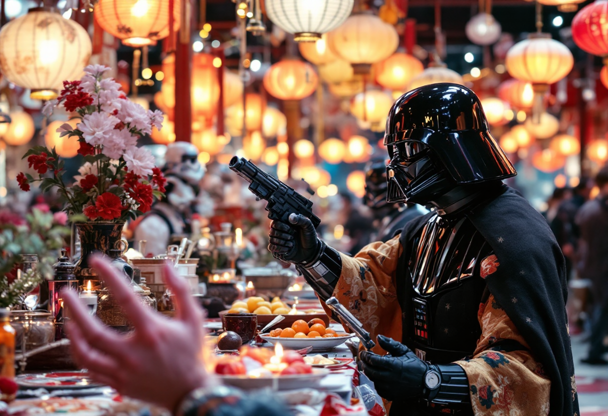 Celebrazione dell'arte giapponese ispirata a Star Wars