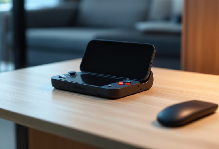 Console di gioco portatile con design retro e moderno