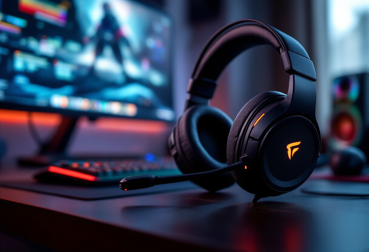 Cuffie Fnatic React per gaming con design ergonomico