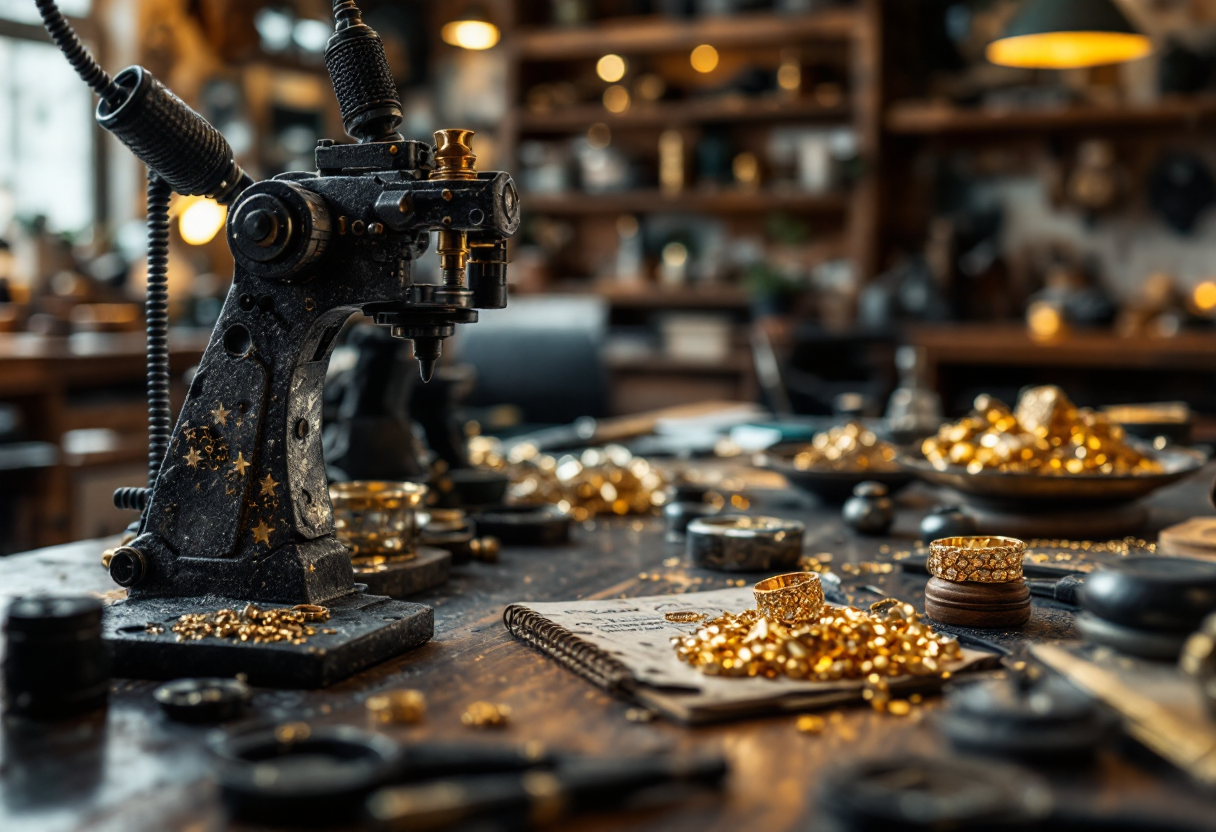 Gioielli artigianali italiani in mostra con dettagli raffinati