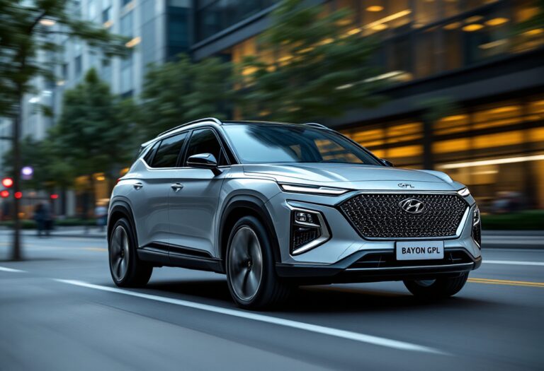Hyundai Bayon GPL in un contesto urbano moderno
