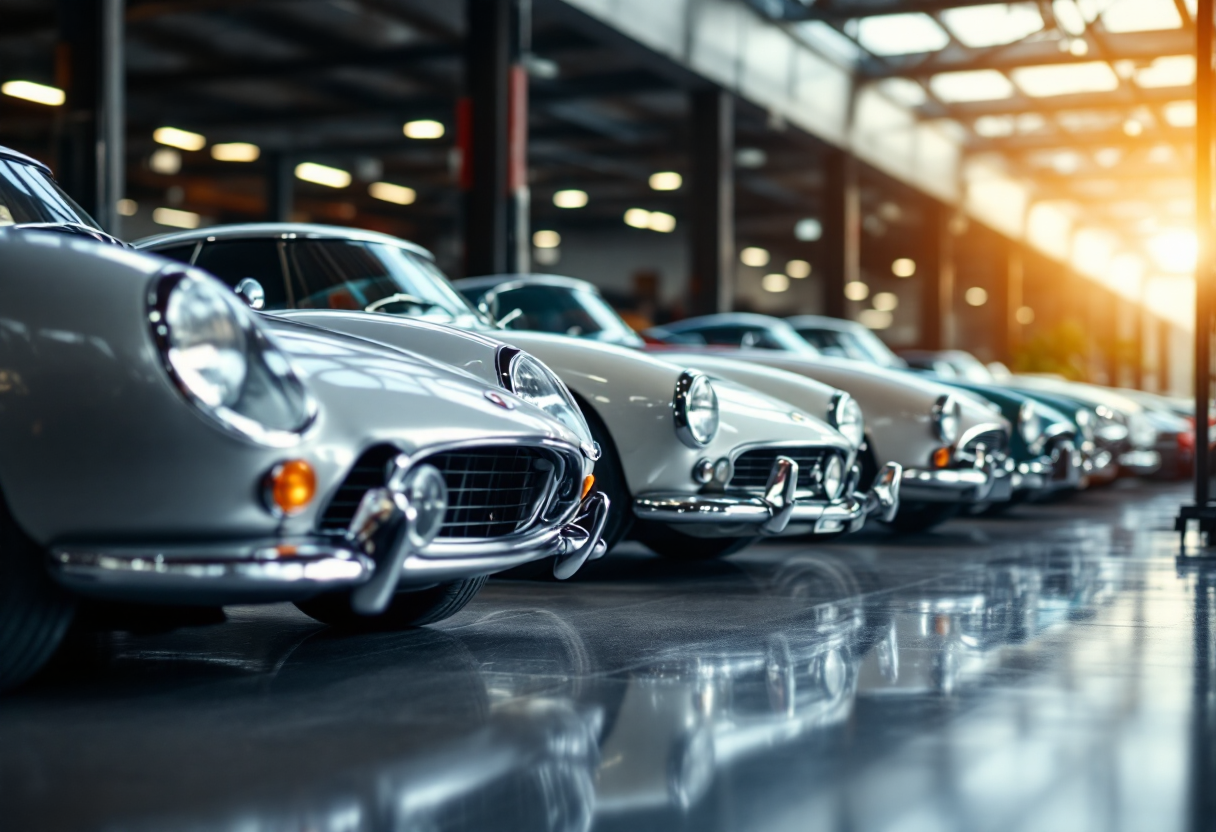 Auto da collezione in un contesto di lusso e storia