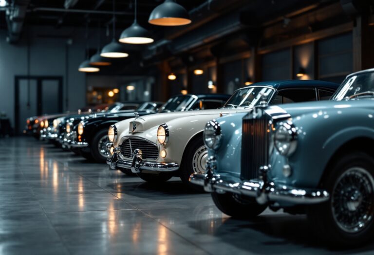 Auto da collezione rare e preziose in esposizione