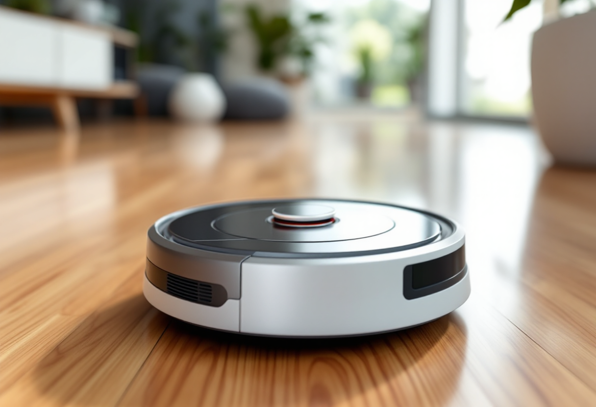 Lefant M320 in azione mentre pulisce il pavimento