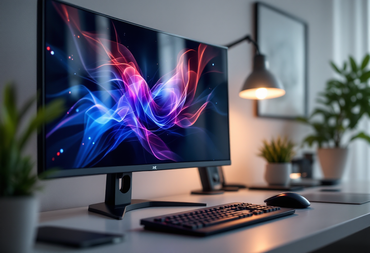 Monitor gaming ultrawide Lenovo Legion R34w-30 in azione
