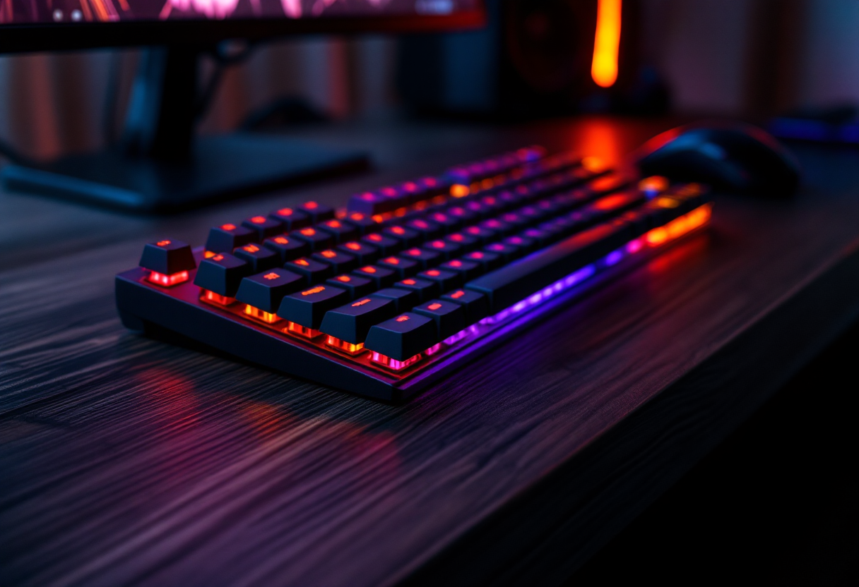 Tastiera retroilluminata di un laptop gaming di alta gamma