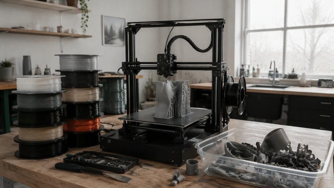 Filamenti 3D: scegli il materiale giusto tra PLA, PETG, ABS, TPU e compositi con parametri e trucchi anti-warping