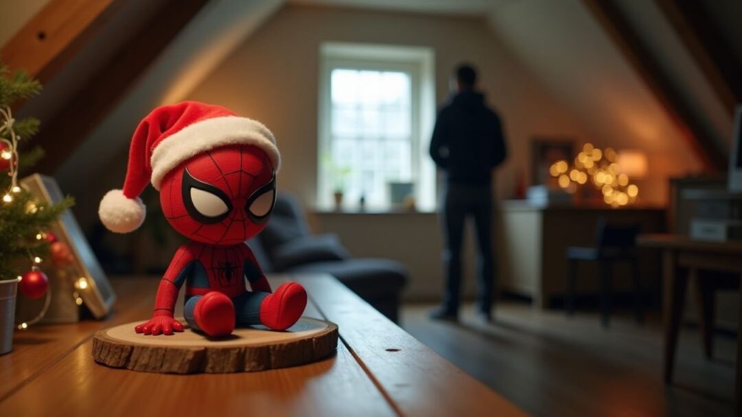 Marvel Legends Spider-Man Holiday: figura con cappello di Babbo Natale