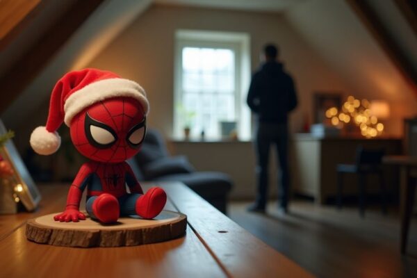 Marvel Legends Spider-Man Holiday: figura con cappello di Babbo Natale