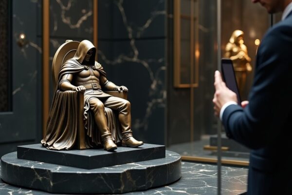 Statua collezionabile di Doctor Doom con trono, edizione limitata Iron Studios
